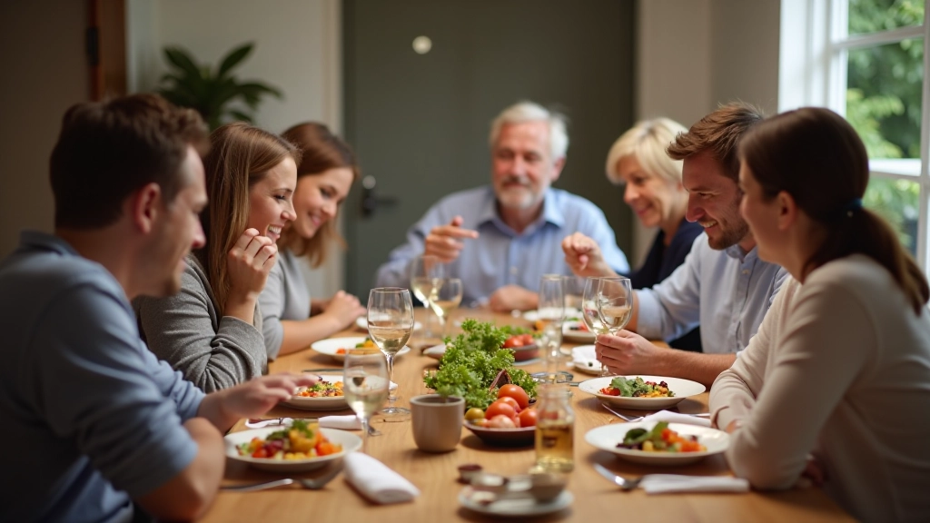 Group gathered around a table with prepared Portuguese food